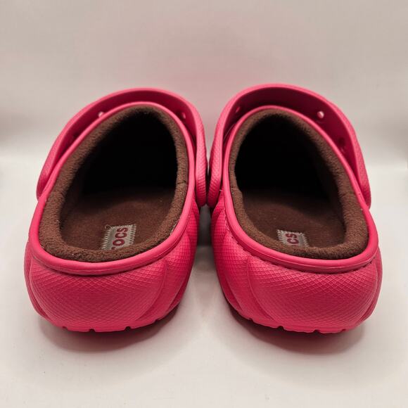CROCS MEN\'S 10 ECHO WAVE CLOG PINK MAROON LINED FLEECE SLIP ON SHOES NWT main image 4